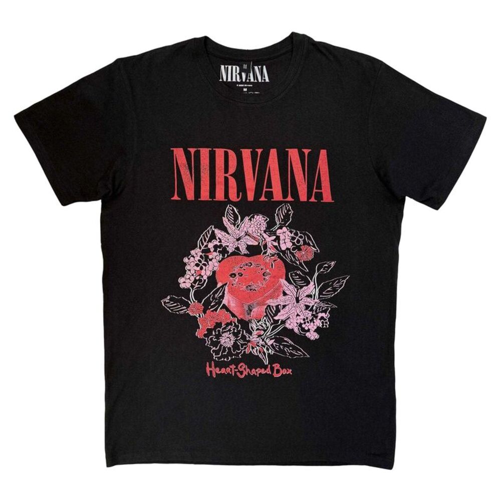 Nirvana Unisex Adult Heart Shaped Box Carbon T-Shirt / Black